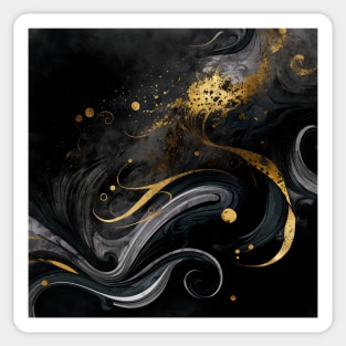 Black and Gold Marble Sticker